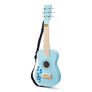 Speelgoed gitaar - blauw met muzieknoten
